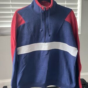 Women’s vintage Red and Navy Zip-Up Sweater